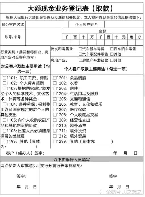 大额存取款最新规定概览